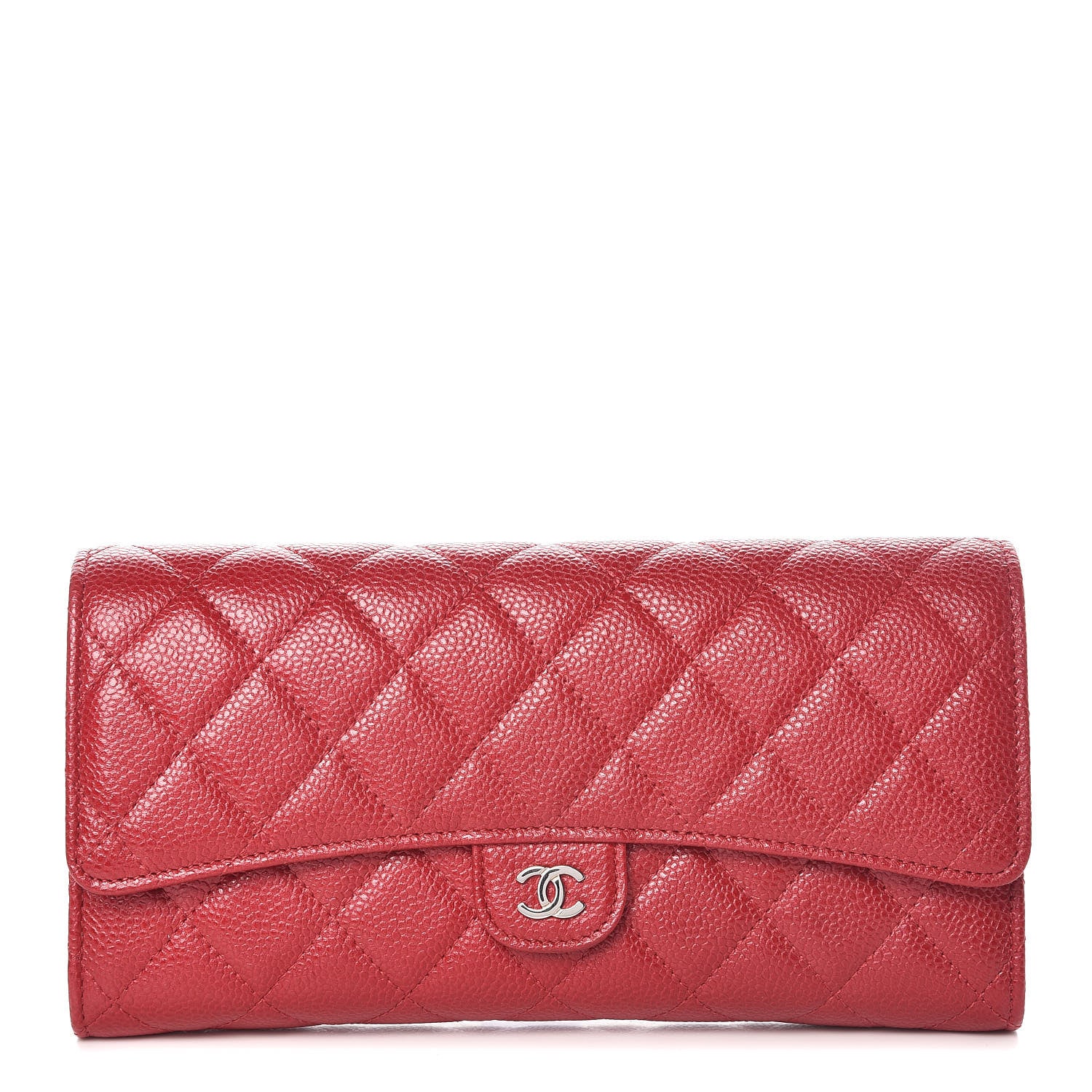 Chanel Caviar Quilted Travel Wallet Red 1 of 11
