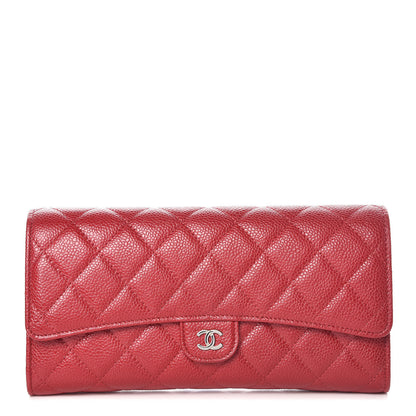 Chanel Caviar Quilted Travel Wallet Red 1 of 11