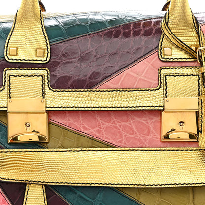 Valentino Garavani Patchwork Crocodile Dome Handbag Multicolor 8 of 15