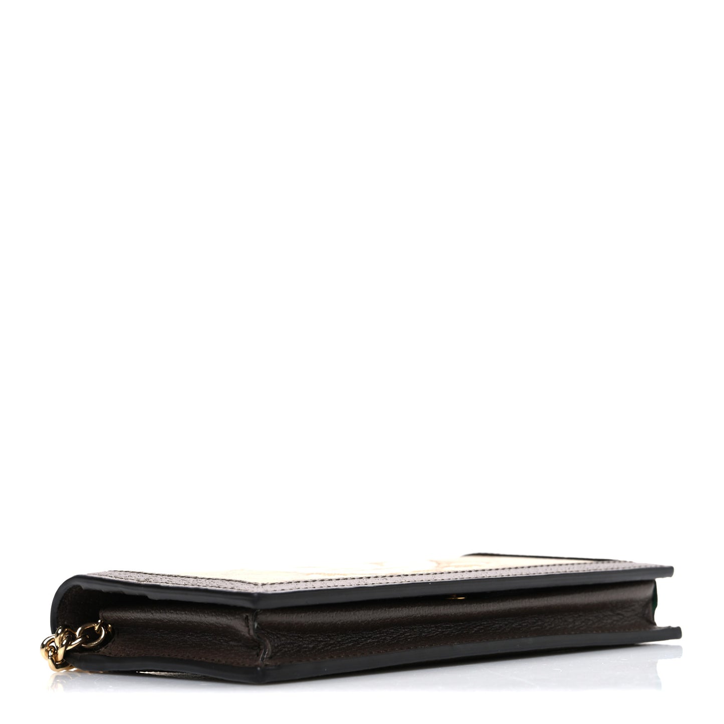 X ADIDAS Monogram Trefoil Embossed Wallet On Chain Brown