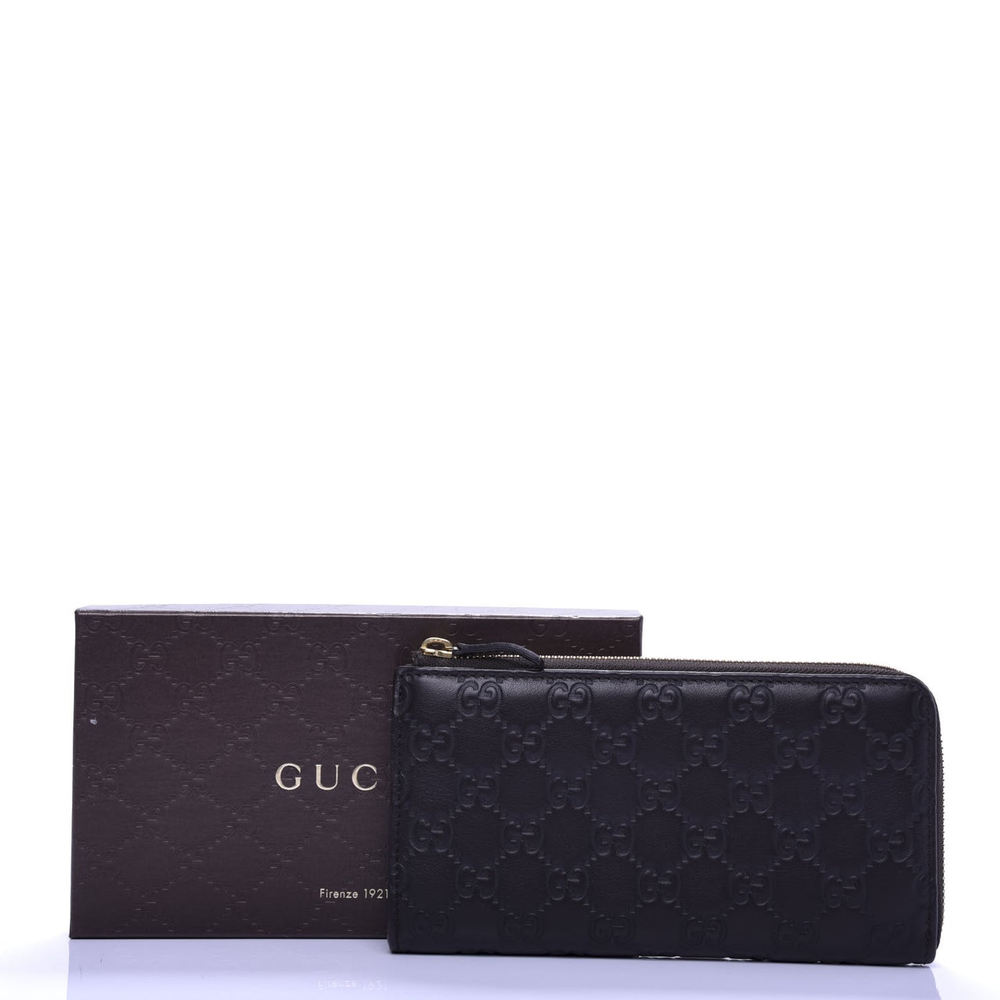 Guccissima Vitello Tender Donna Long Wallet Testa di Moro