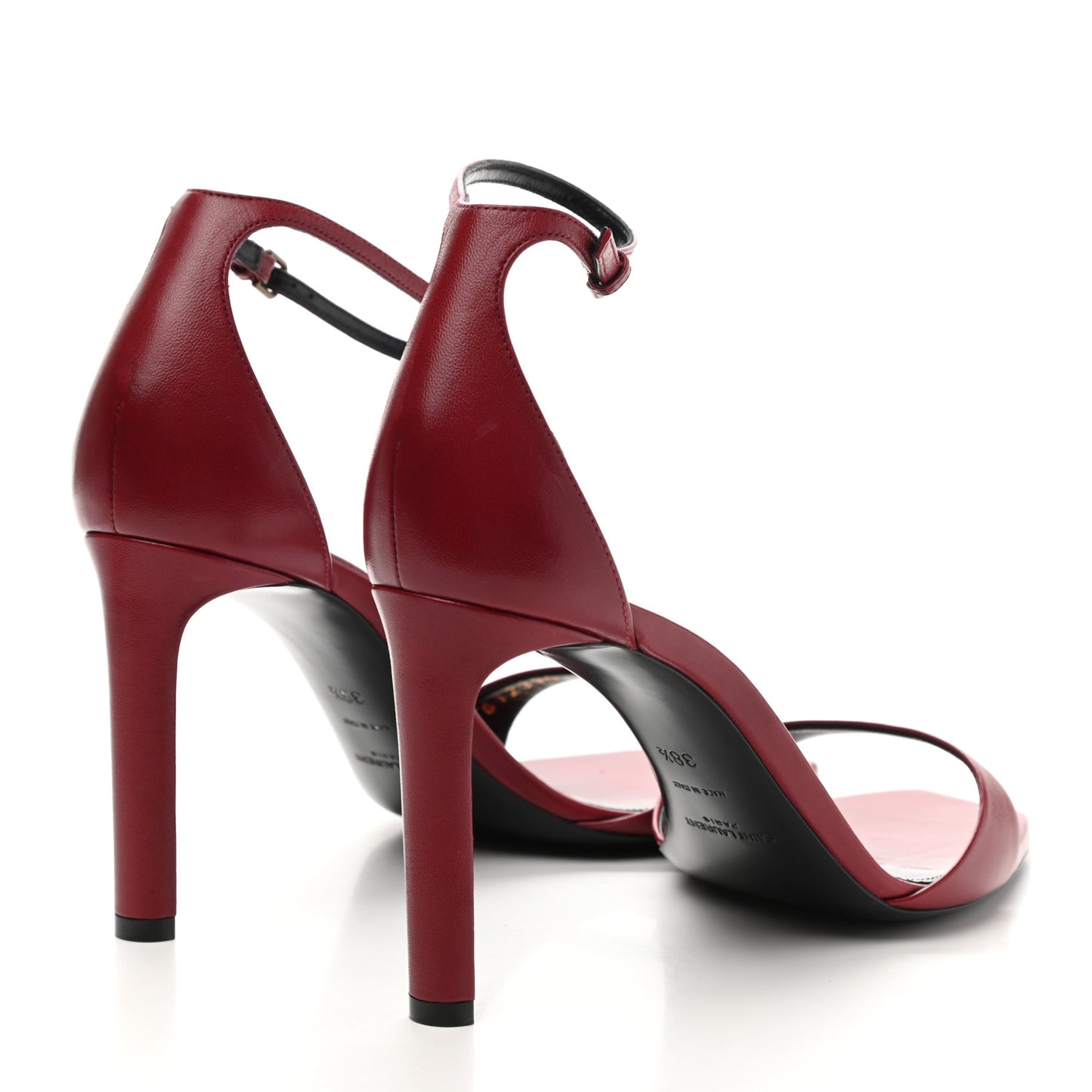 Smooth Calfskin Bea 90 Ankle Strap Sandals 38.5 Opyum Red