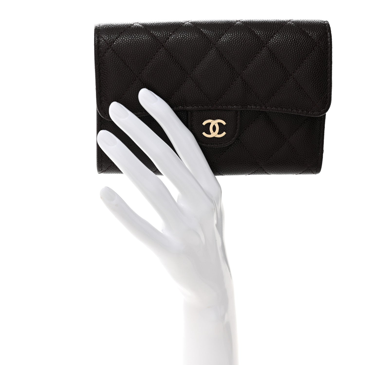 Chanel Caviar Quilted Medium Flap Wallet Dark Purple 2 of 8