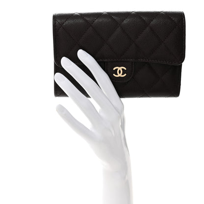 Chanel Caviar Quilted Medium Flap Wallet Dark Purple 2 of 8