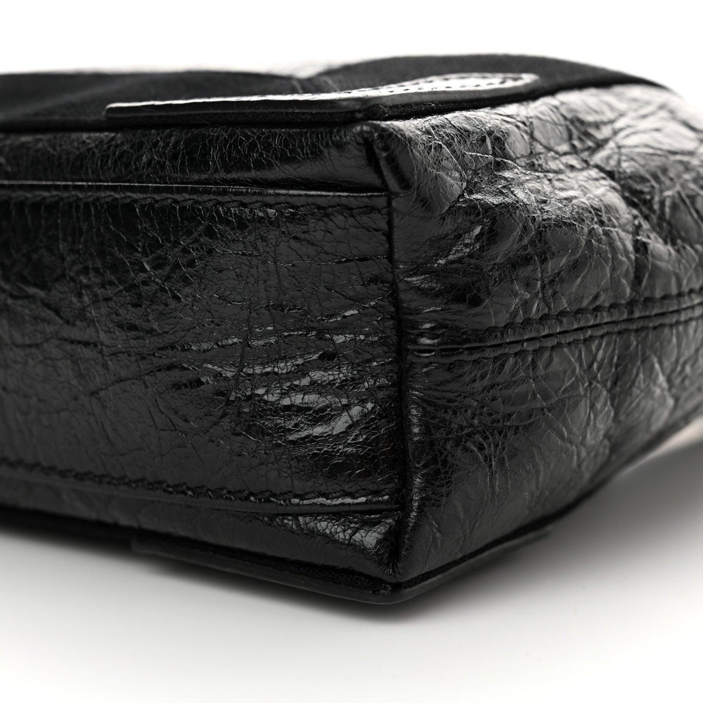 Agneau Stadio Ruban Viscose Navy Cabas Tote XS Black
