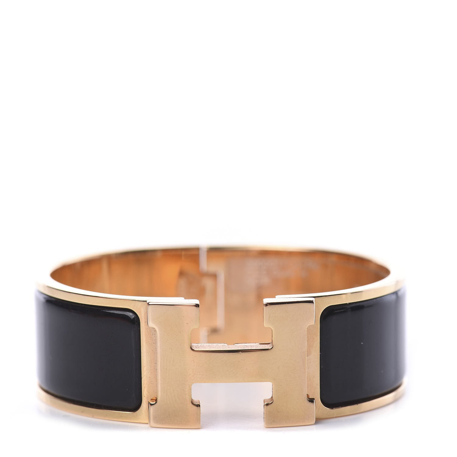 Hermes Enamel Wide Clic Clac H Bracelet PM Black 1 of 5