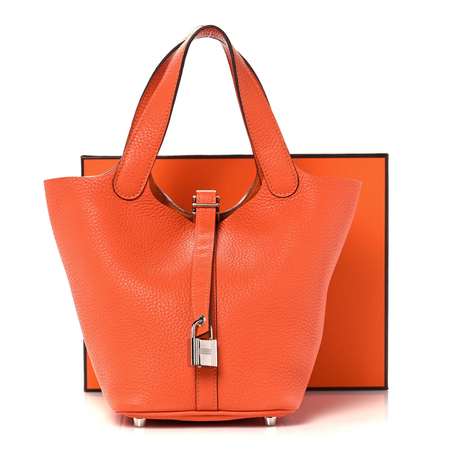 Hermes Taurillon Clemence Picotin Lock 18 PM Orange 10 of 10