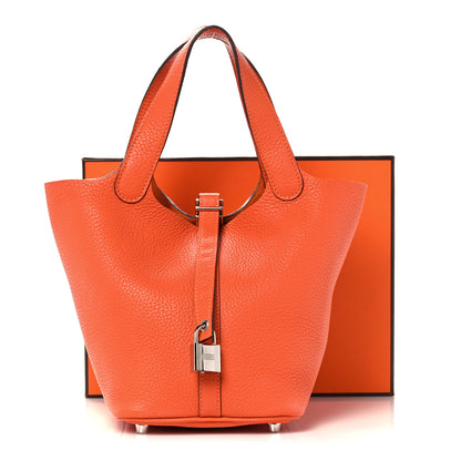 Hermes Taurillon Clemence Picotin Lock 18 PM Orange 10 of 10