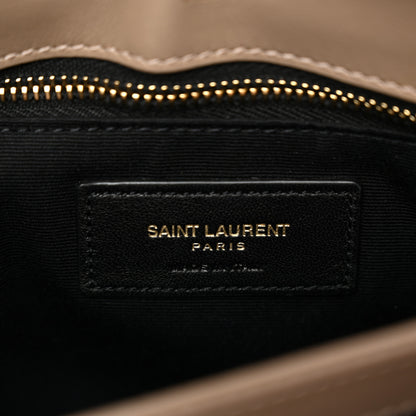 Saint Laurent Calfskin Y Quilted Monogram Toy Loulou Crossbody Bag Dark Beige 6 of 10