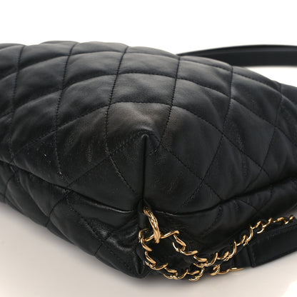 Chanel Lambskin Quilted Maxi Hobo Black 17 of 17