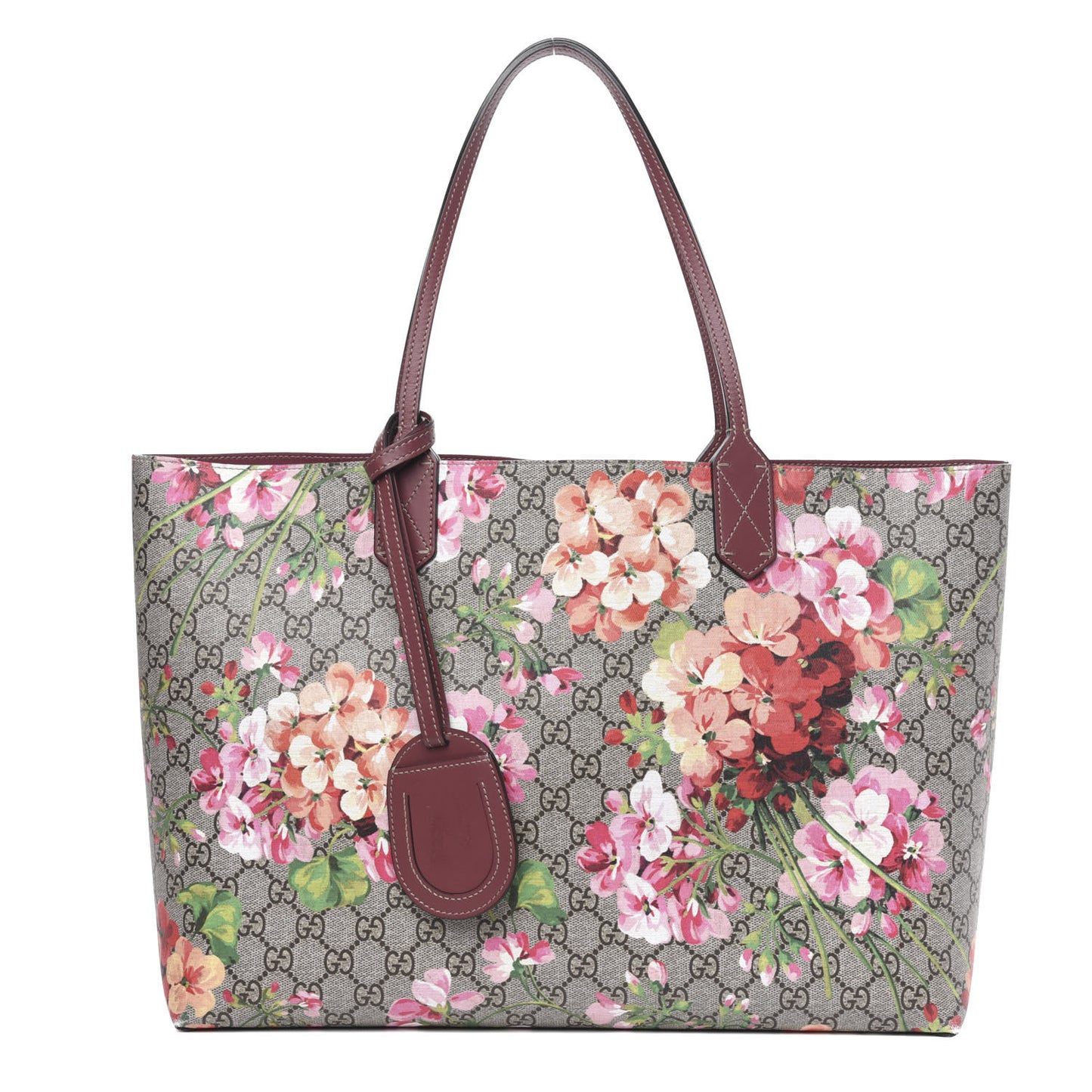 GG Supreme Monogram Blooms Medium Reversible Tote Beige Multicolor Dry Rose