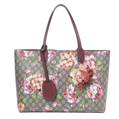 Gucci GG Supreme Monogram Blooms Medium Reversible Tote Beige Multicolor Dry Rose 1 of 14