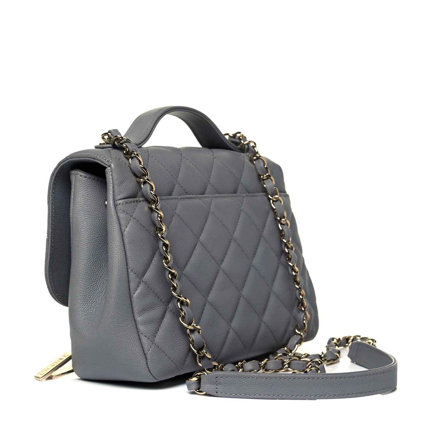 Caviar Quilted Medium Business Affinity Flap Grey