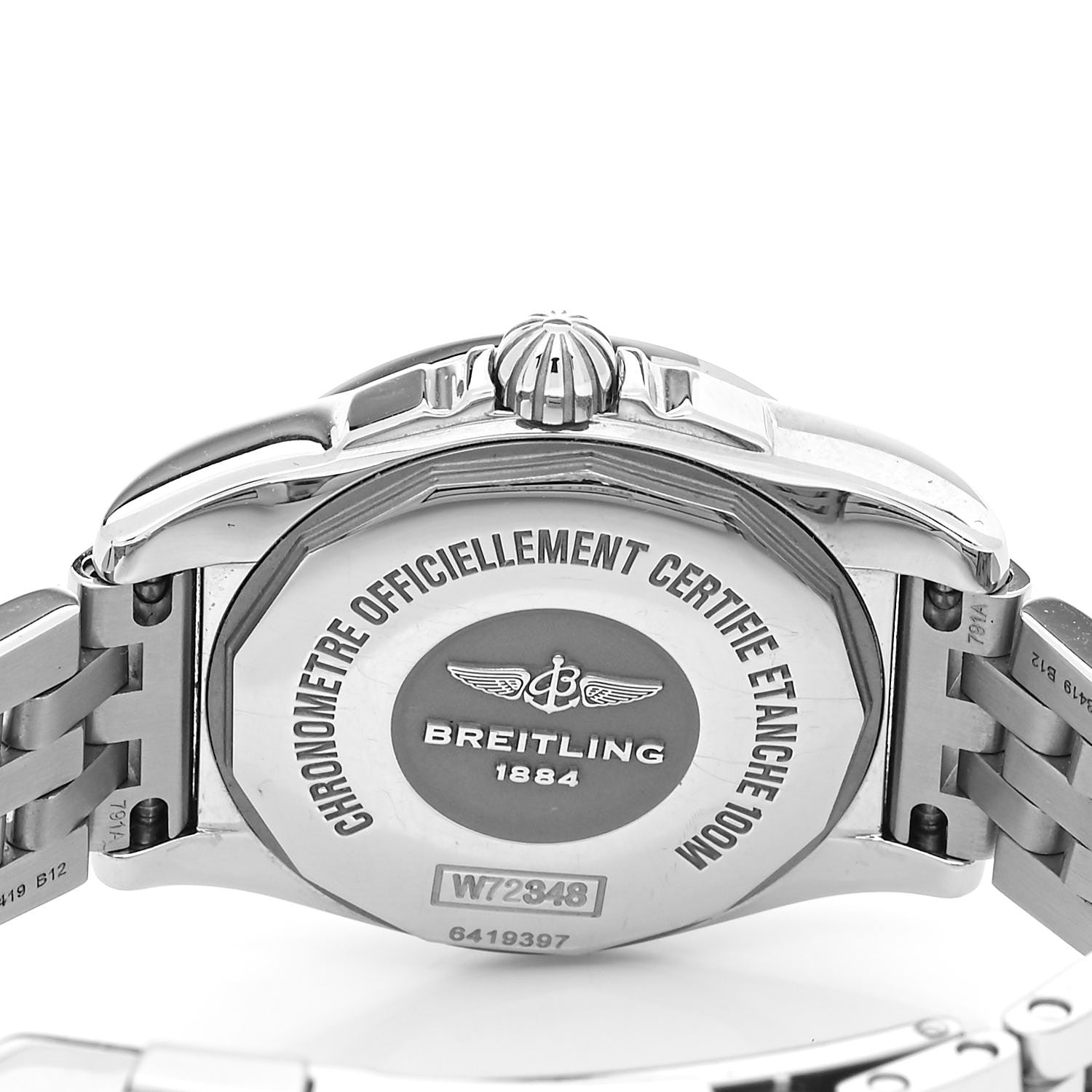 Breitling Stainless Steel Mother of Pearl 29mm Galactic Quartz Watch White W72848 4 of 5