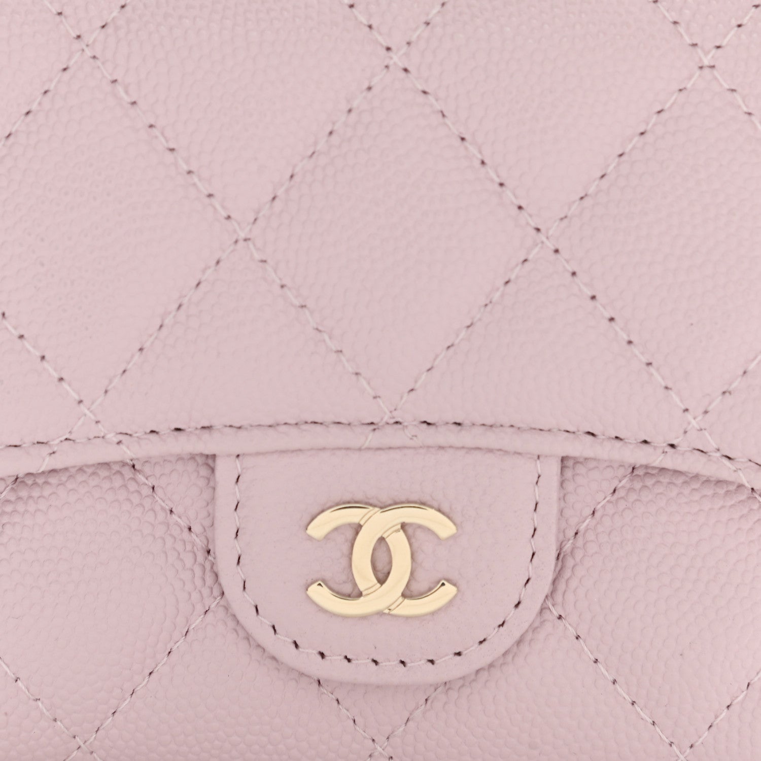 Chanel Caviar Quilted Compact Flap Wallet Light Pink 10 of 11