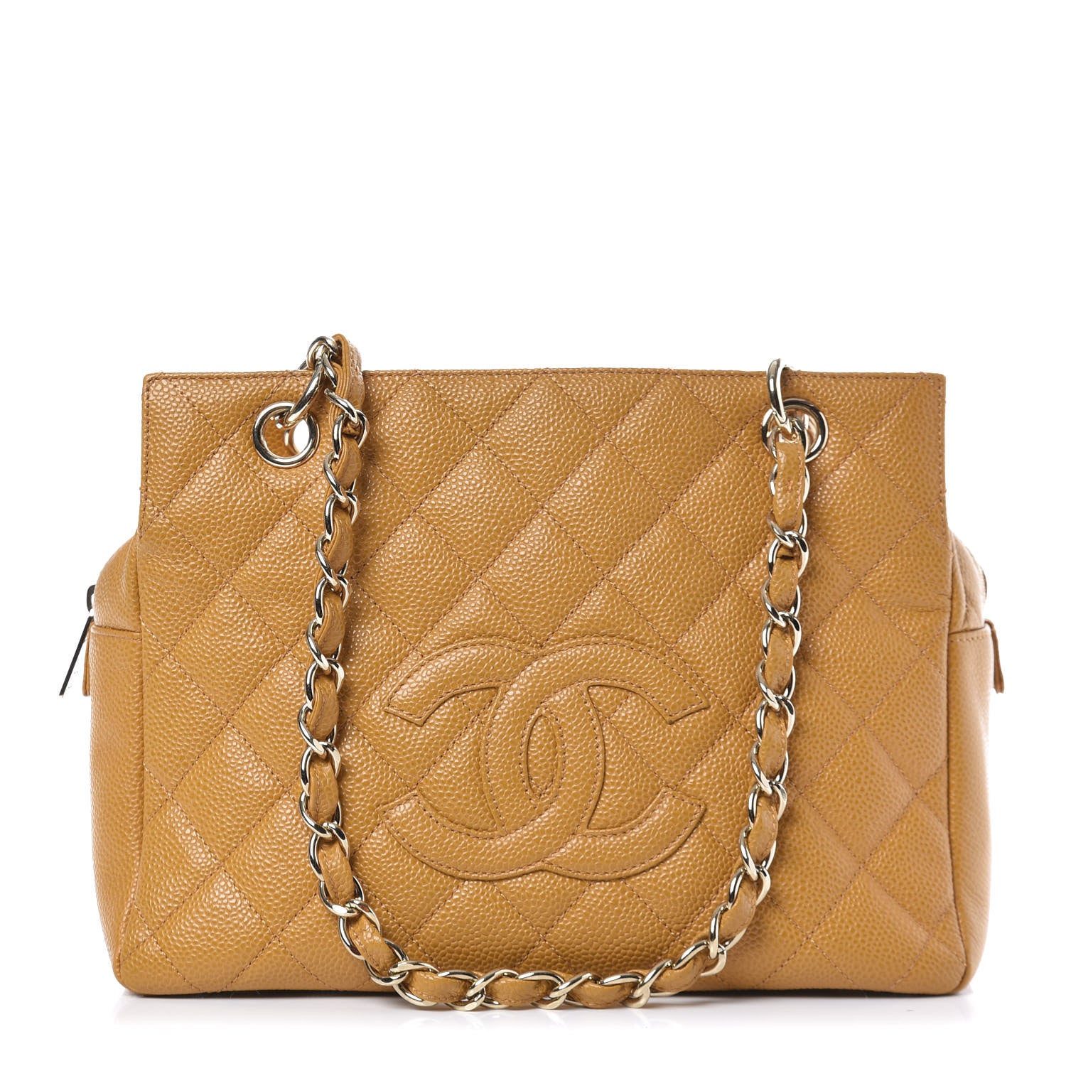 Chanel Caviar Quilted Petit Timeless Shopping Tote PTT Ochre 1 of 10