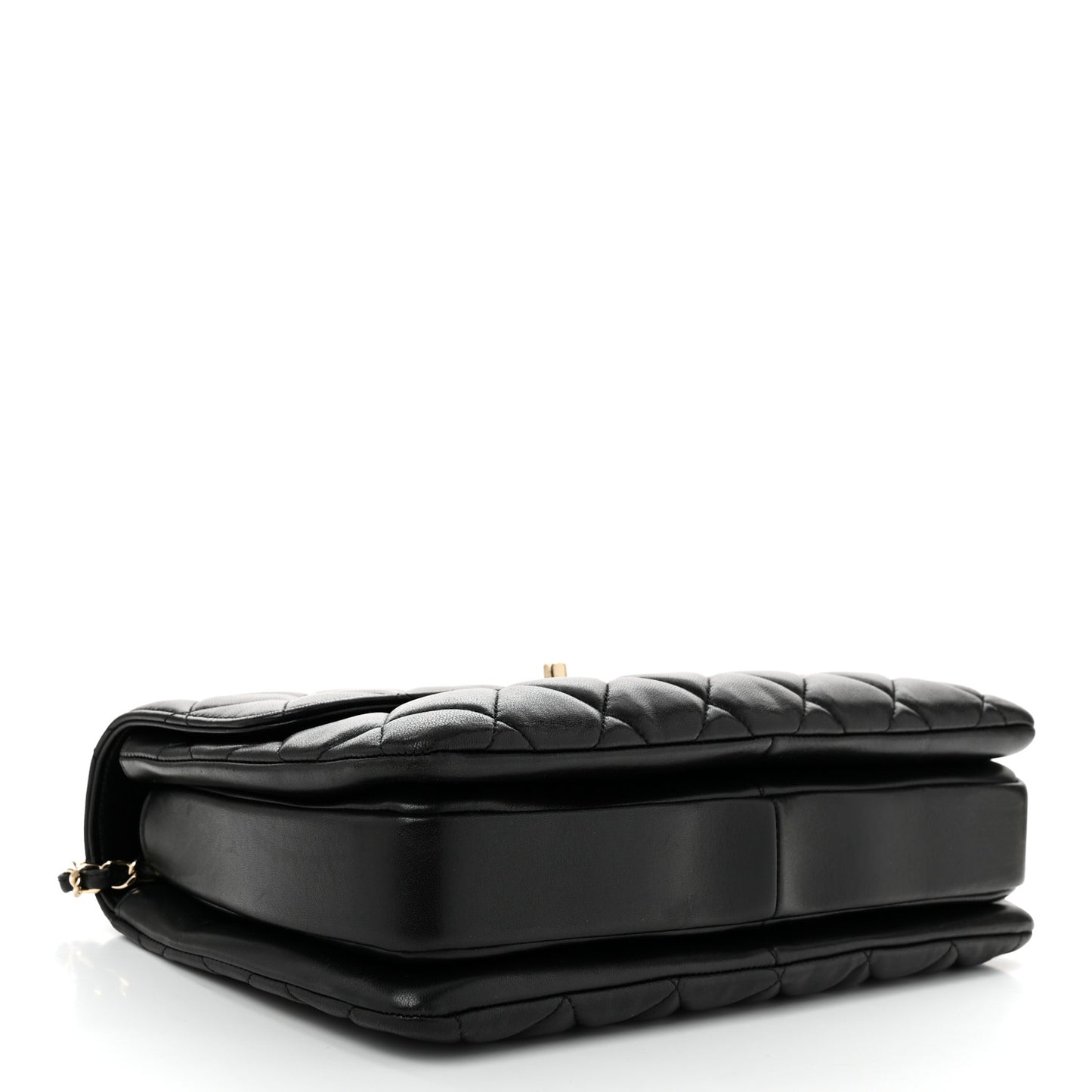 Lambskin Quilted Medium Trendy CC Flap Dual Handle Bag Black