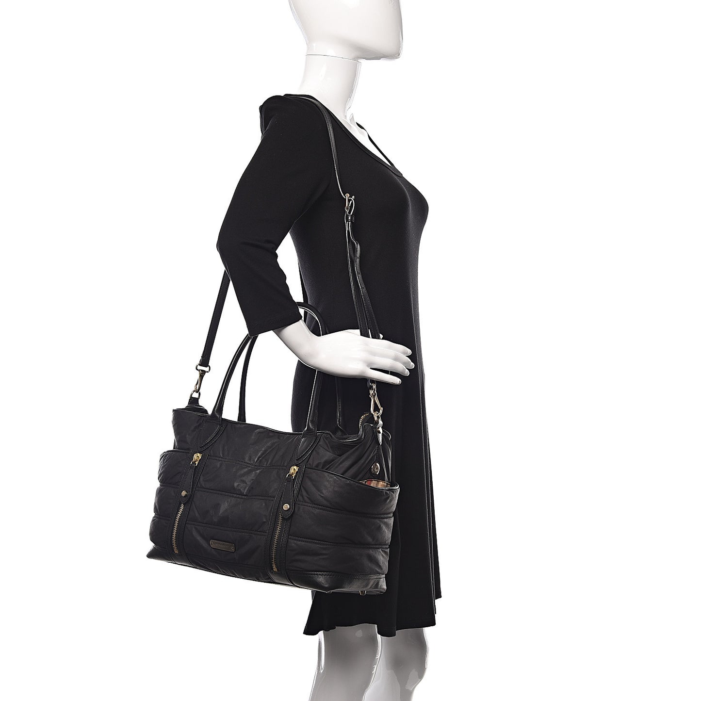 Nylon Large Olympia Diaper Bag Black
