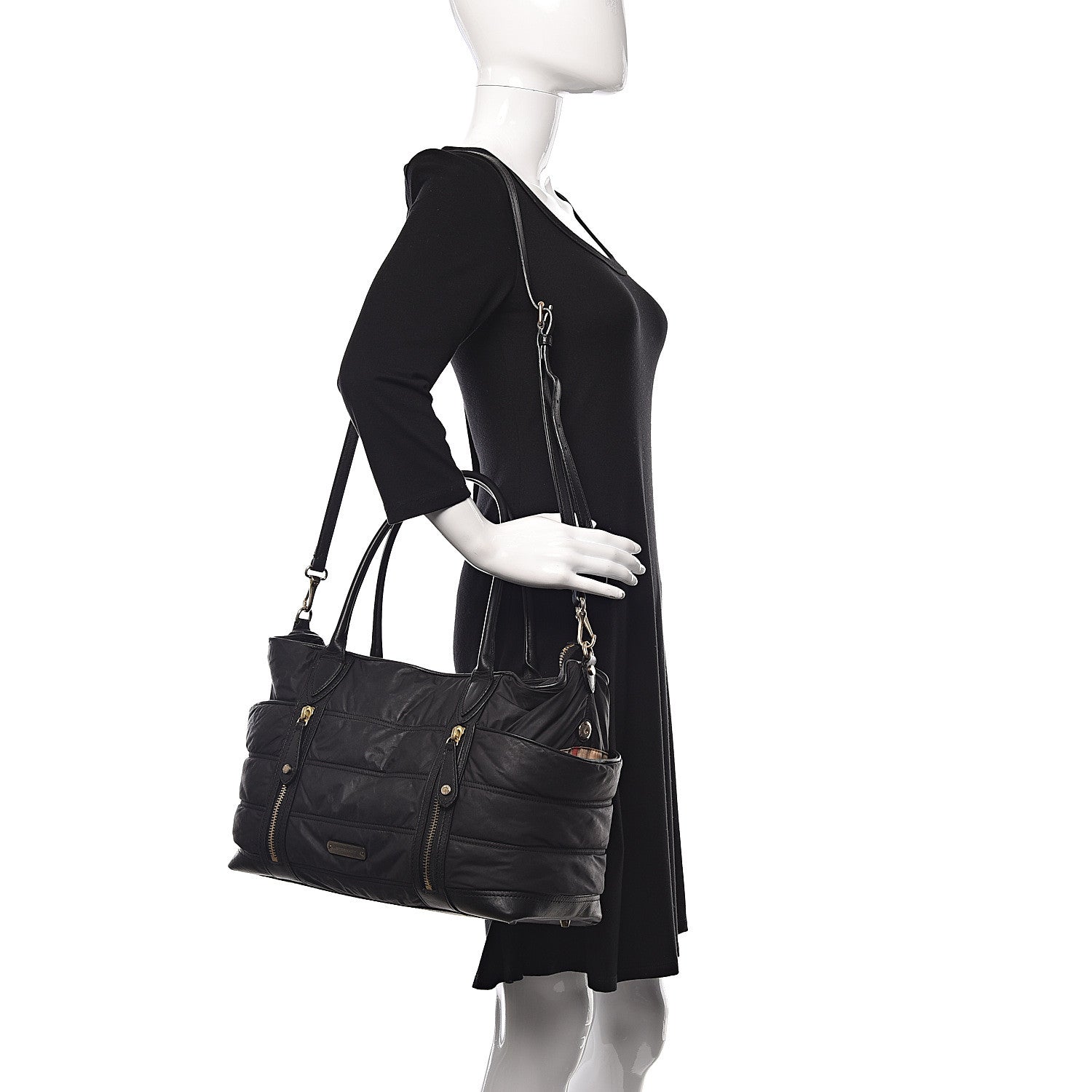 Burberry Nylon Large Olympia Diaper Bag Black 2 of 16