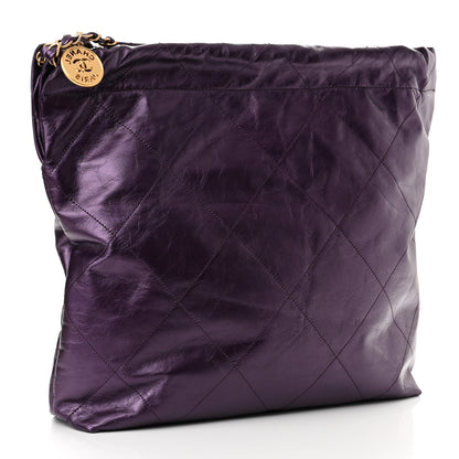 Chanel Metallic Calfskin Quilted Small Chanel 22 Purple 4 of 10