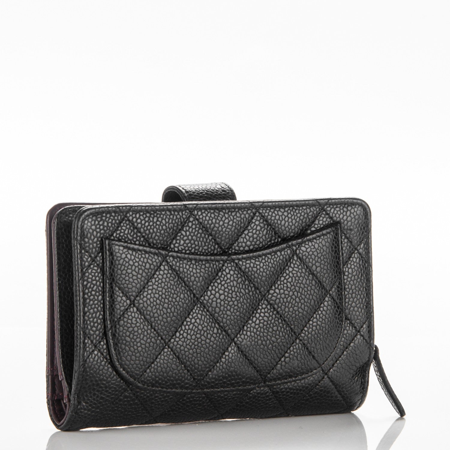 Chanel Caviar Quilted Zipped Pocket Wallet Black 3 of 7