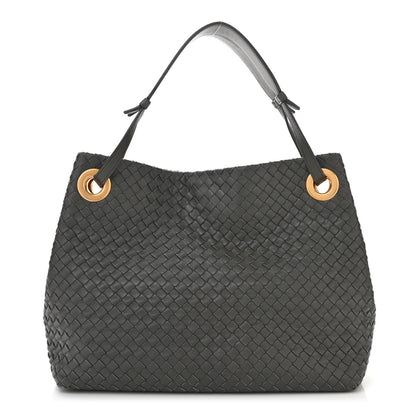 Bottega Veneta Nappa Intrecciato Medium Garda Bag Light Grey 1 of 12