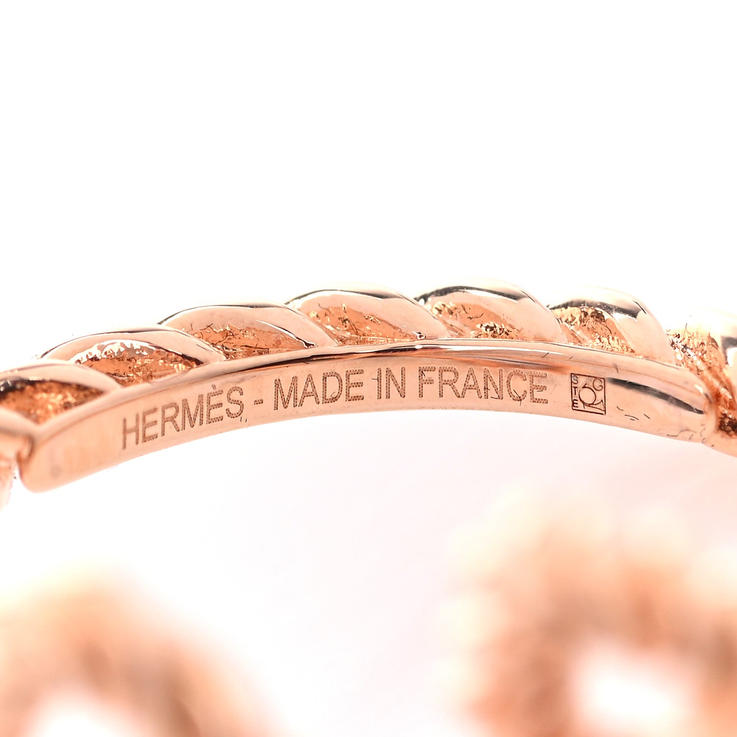 Hermes Brass Cord'H Scarf Ring Rose Gold 3 of 4