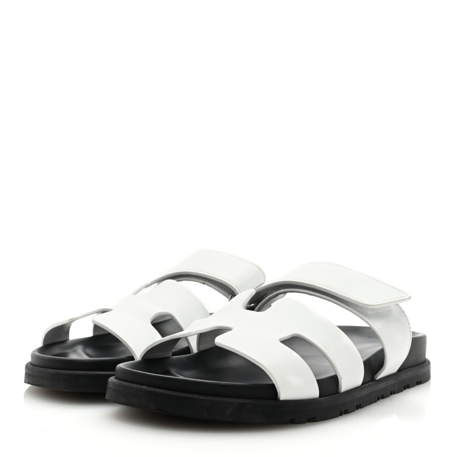 Hermes Calfskin Womens Chypre Sandals 37 White 2 of 8