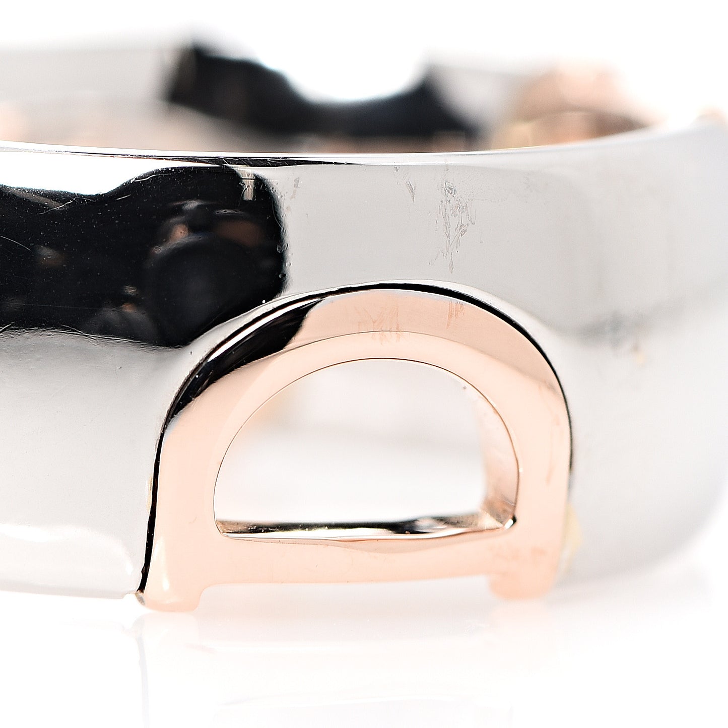 18K White Pink Gold Diamond D Icon Ring 58 8.5