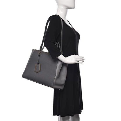 Fendi Vitello Elite Flamingo Regular 2Jours Tote Grigio Grigio Chiaro 2 of 9
