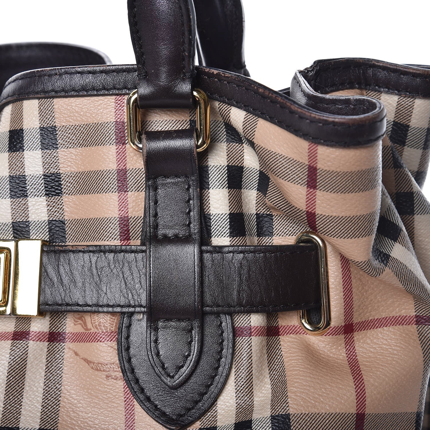 Burberry Haymarket Check Medium Golderton Tote Chocolate 8 of 15