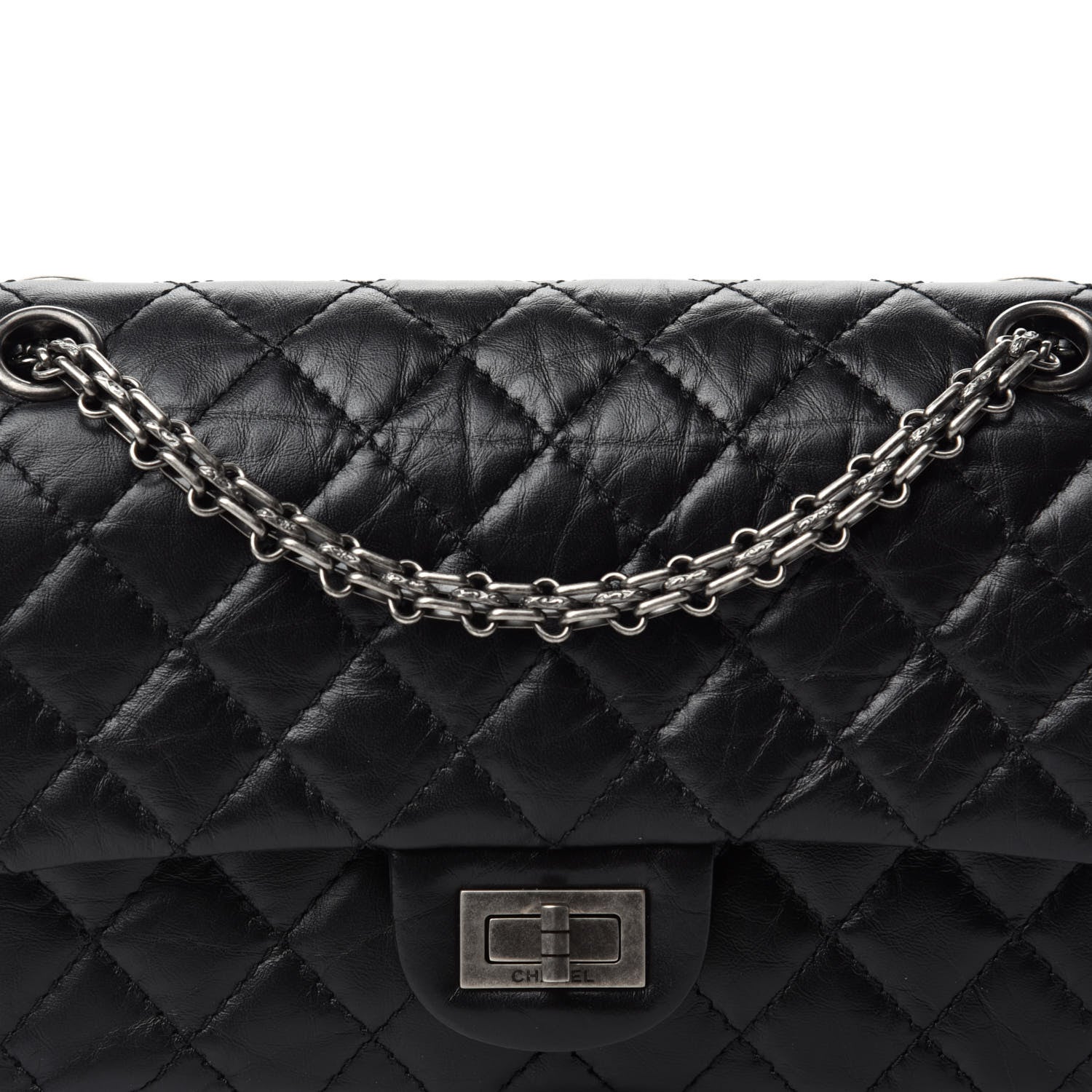 Chanel Aged Calfskin Quilted 2.55 Reissue 225 Flap Black 11 of 12