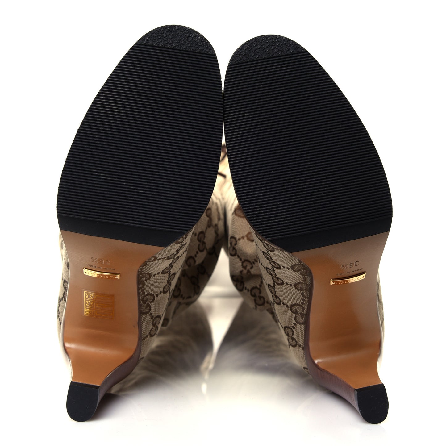 Monogram Over the Knee Boots 36.5 Beige Ebony