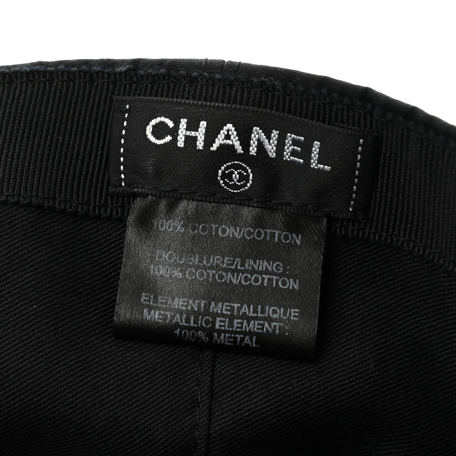 Chanel Cotton CC Cap Hat Black 8 of 13