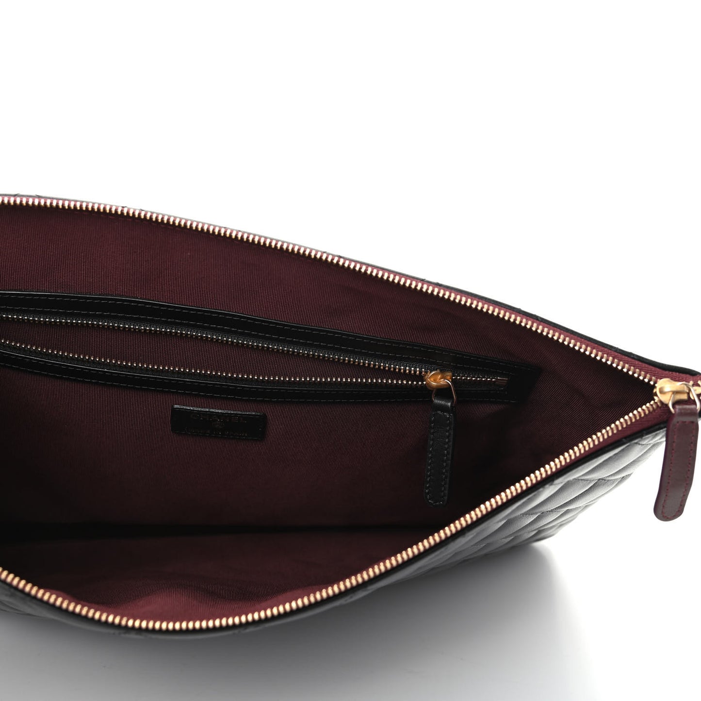 Lambskin Quilted Large Cosmetic Case Black