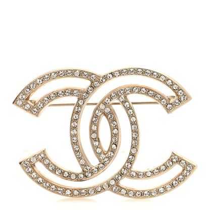 Chanel Metal Crystal CC Brooch Gold 1 of 4