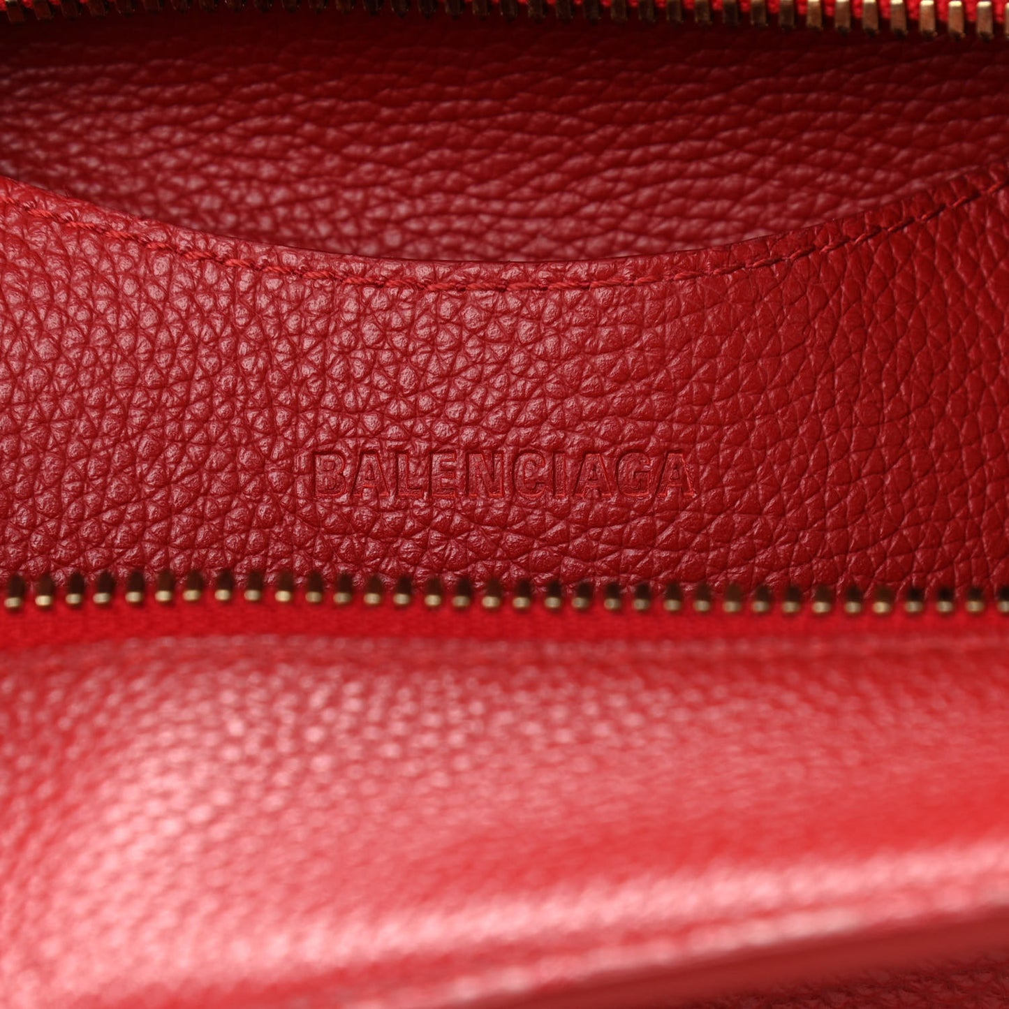Grained Calfskin Neo Classic Gold Hardware S City Medium Red