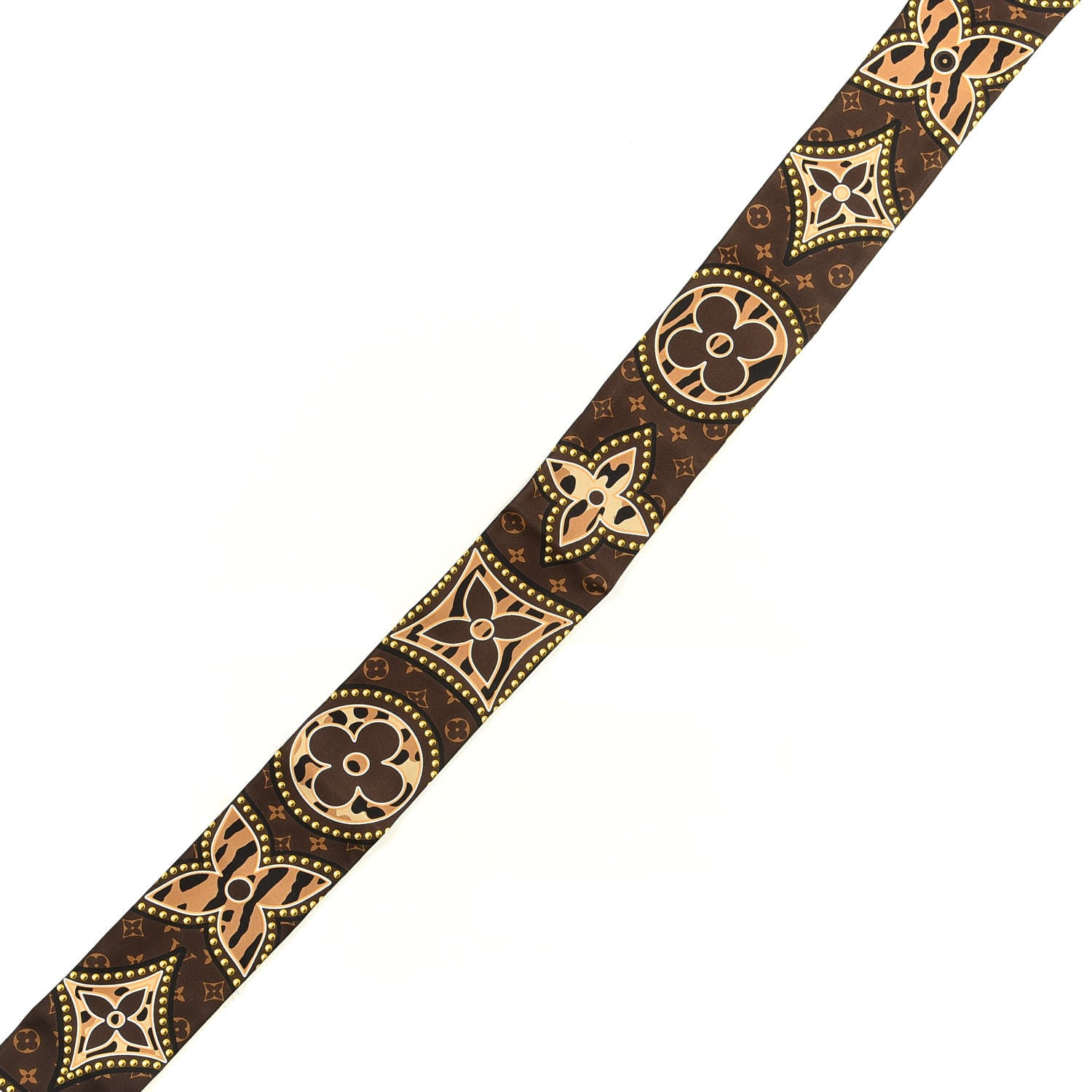 Louis Vuitton Silk Monogram LV World Bandeau Brown 3 of 4