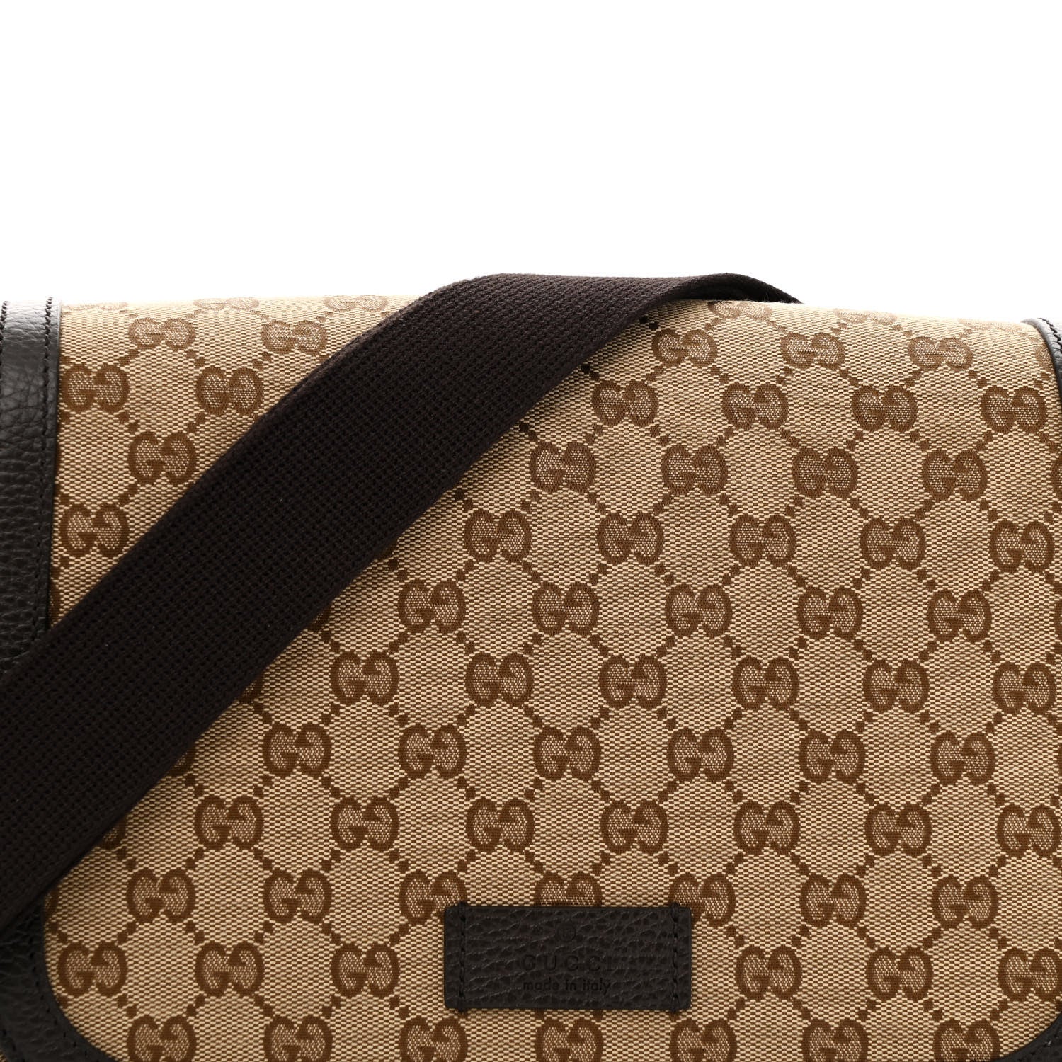 Gucci Monogram Flap Messenger Bag Beige Dark Brown 8 of 13