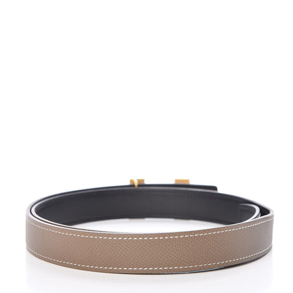 Hermes Swift Epsom 24mm Mini Constance H Belt 80 Black Etoupe 3 of 8