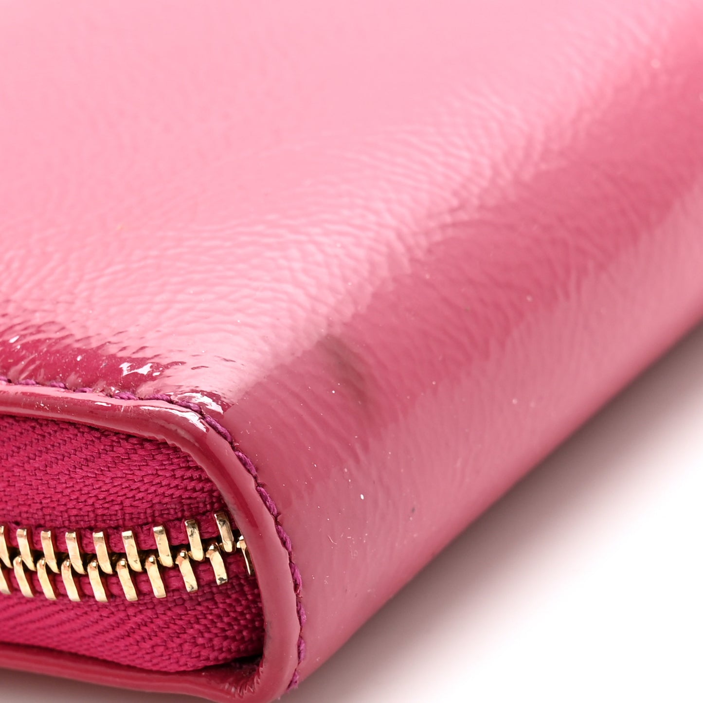 Patent Soho Zip Around Wallet Bright Bougainvillea