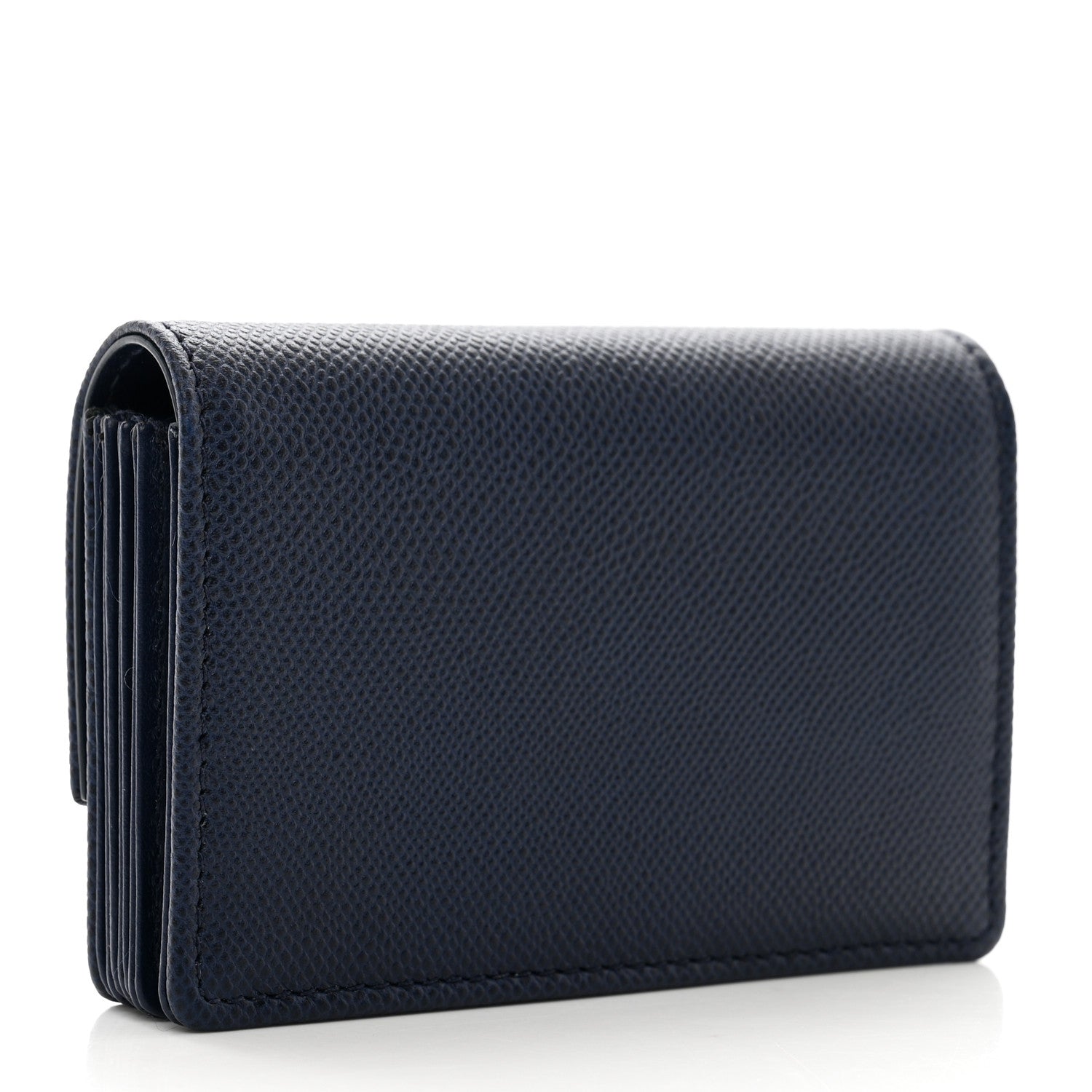 Christian Dior Grained Calfskin Turn Me Envelope Gusseted Card Holder Navy 3 of 8