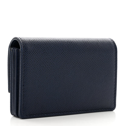 Christian Dior Grained Calfskin Turn Me Envelope Gusseted Card Holder Navy 3 of 8
