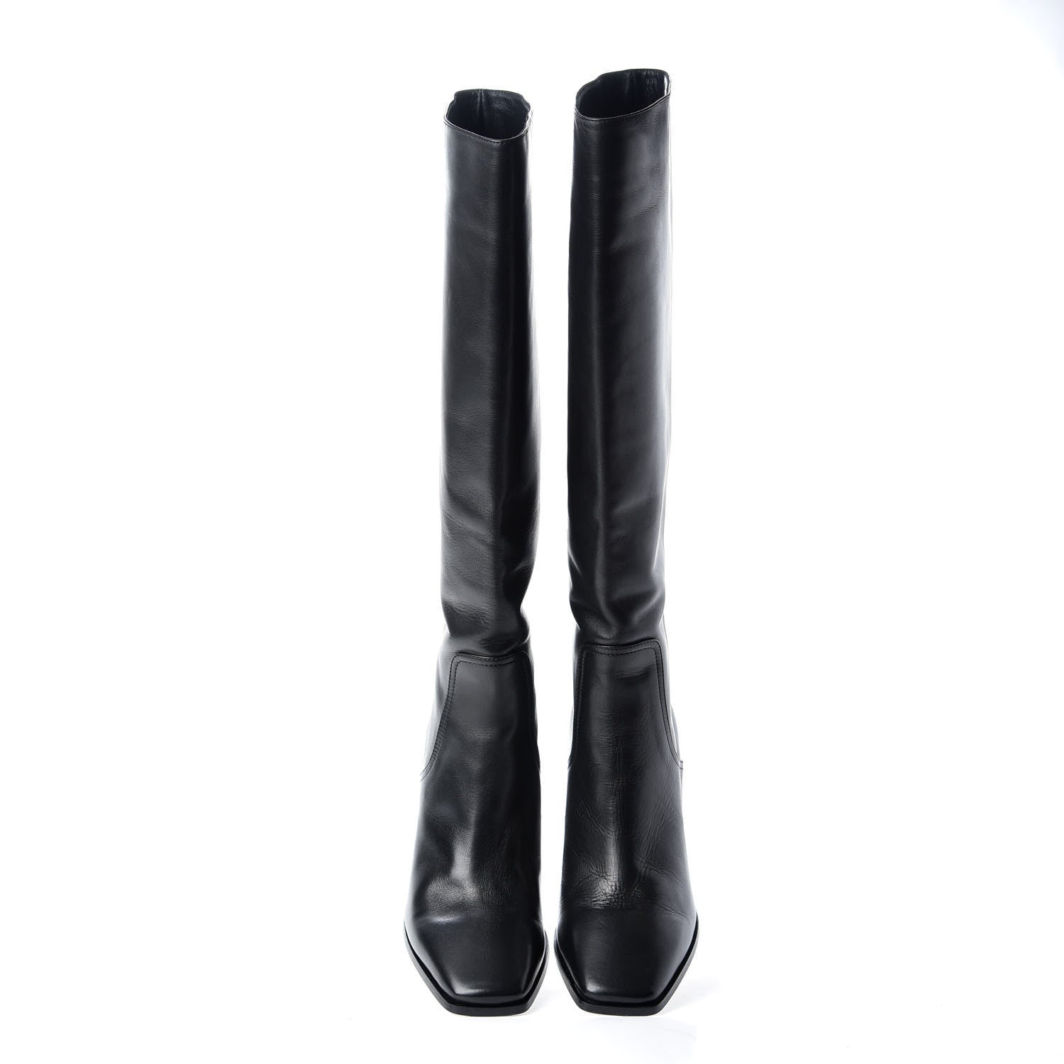 Jimmy Choo Calfskin Brionne 85 Knee High Boots 37.5 Black 5 of 9