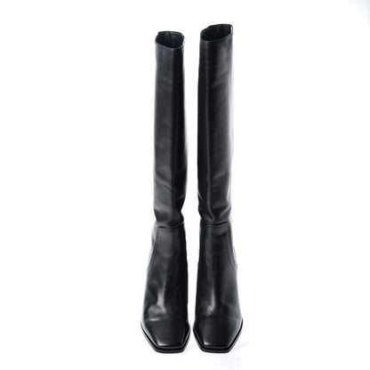 Jimmy Choo Calfskin Brionne 85 Knee High Boots 37.5 Black 5 of 9