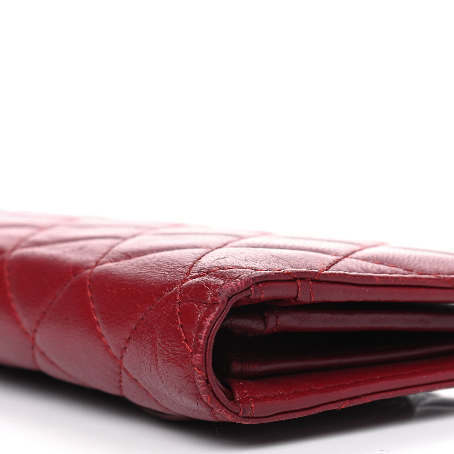 Chanel Lambskin Quilted Yen Wallet Red 9 of 12