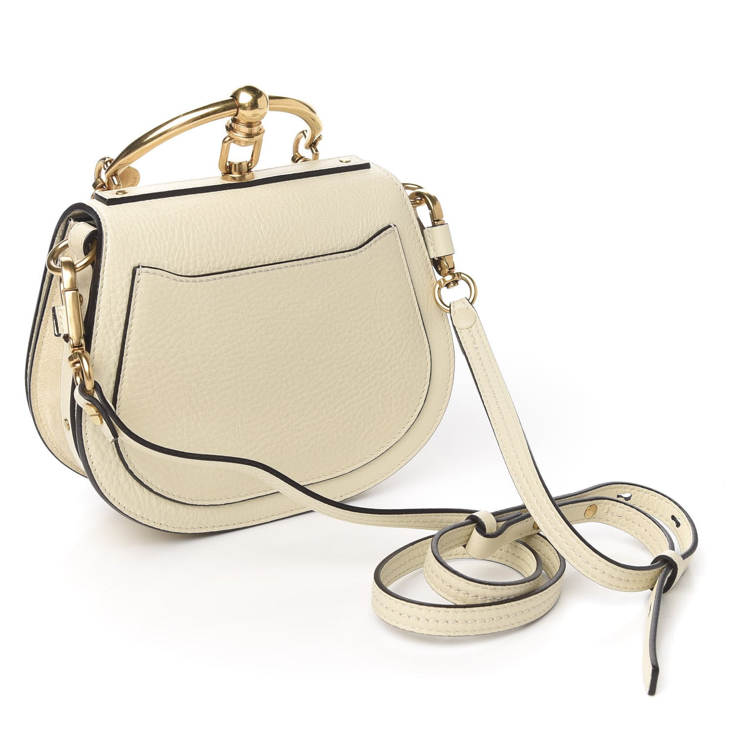 Calfskin Suede Small Nile Bracelet Bag Off White