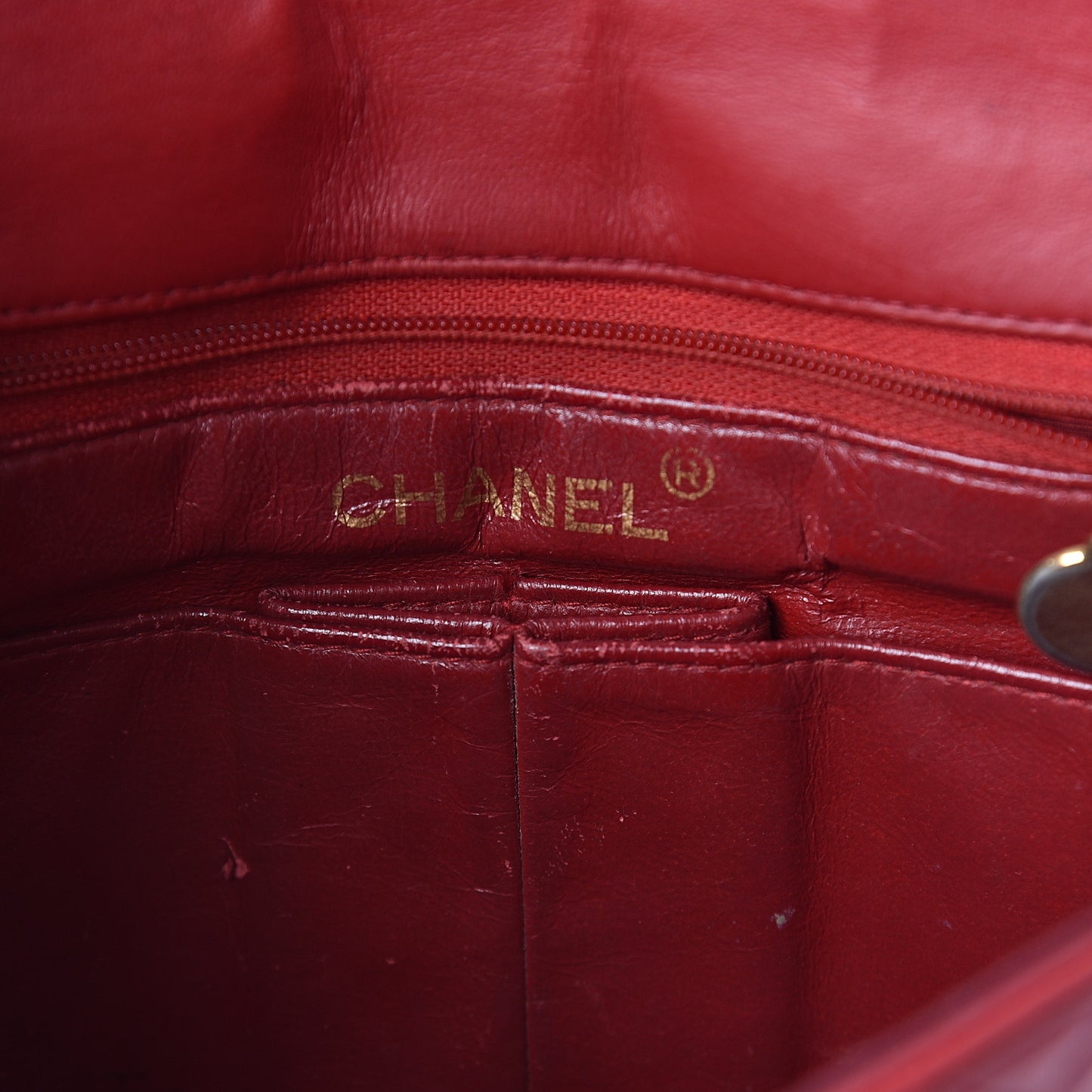 Lambskin Quilted Mini Square Flap Red