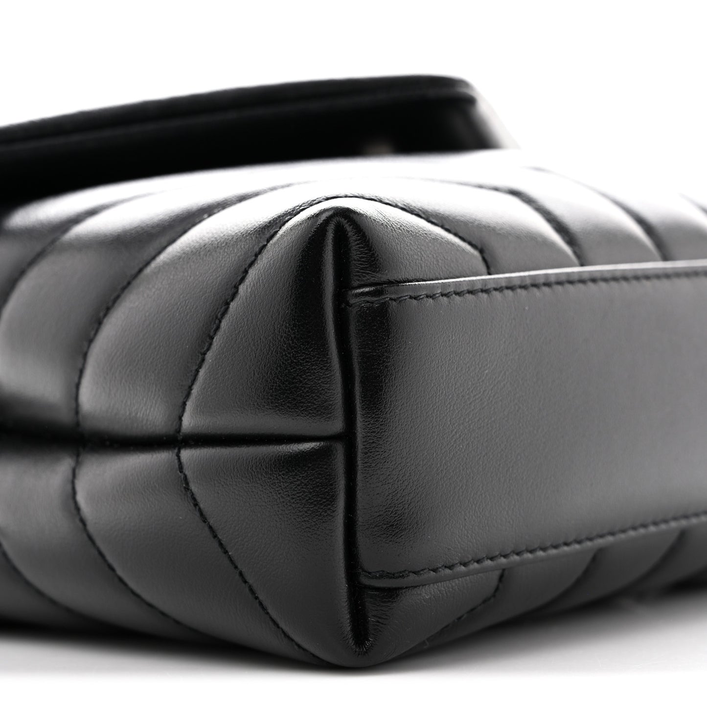 Calfskin Y Quilted Monogram Toy Loulou Crossbody Bag Black
