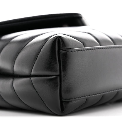 Saint Laurent Calfskin Y Quilted Monogram Toy Loulou Crossbody Bag Black 9 of 13